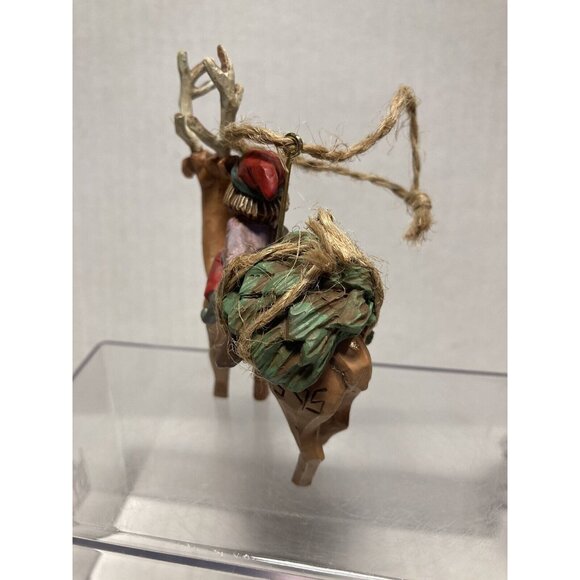 Hallmark Keepsake Ornament Home From The Woods 1995 Santa Riding Reindeer Rustic - Picture 4 of 6